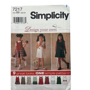 Simplicity 7217 Girls Jumper & Dress Sewing Pattern Sizes 5-8